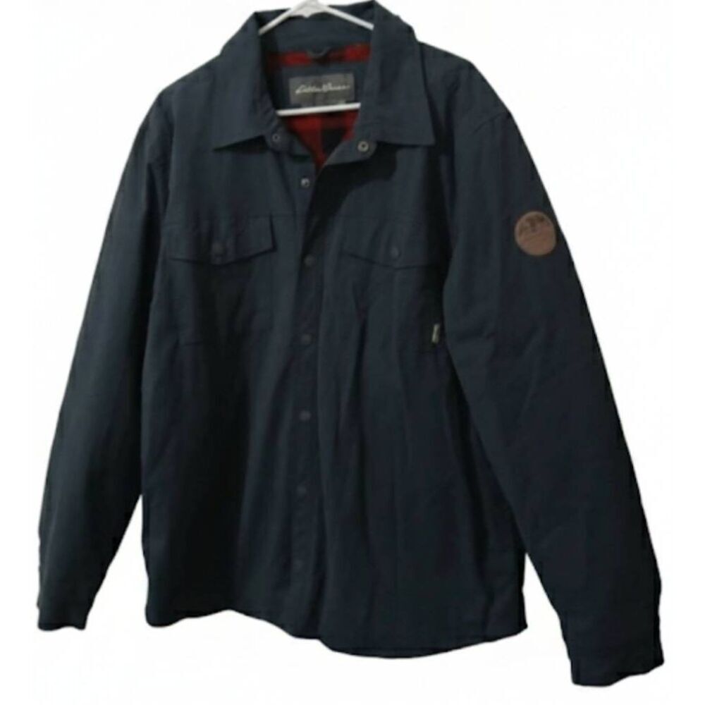 Eddie bauer mens xl blanket lined winter shacket shirt jacket slate blue gray